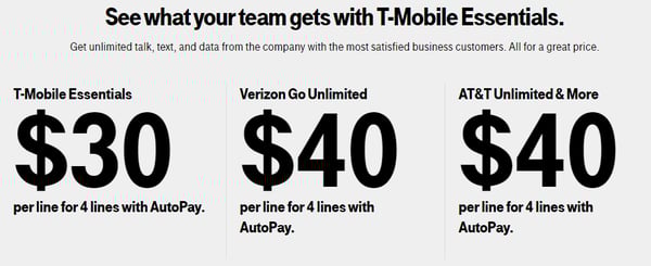 business wireless pricing  t mobile